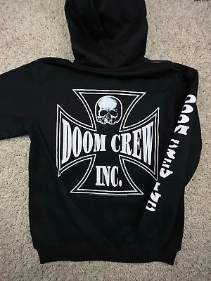 Buy BLACK LABEL SOCIETY Doom Crew Inc. Hoodie Size Medium Black Fleece Lined BLS Zip • 47.35£
