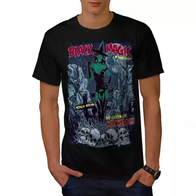 Buy Wellcoda Magic Girl Witch Mens T-shirt, Witchery Graphic Design Printed Tee • 16.99£