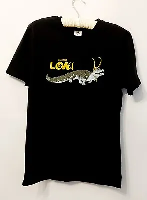 Buy Disney Store Loki Alligator Croki T-Shirt Adults Size Small Black Marvel • 13.99£