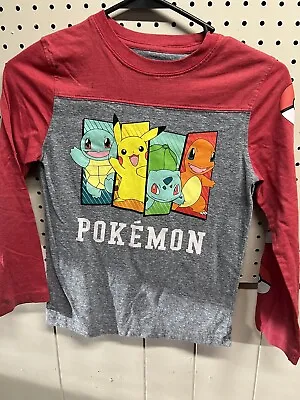 Buy Pokémon Pikachu, Charmander, Squirtle Long Sleeve Shirt Red Boys SZ S • 5.68£