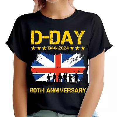 Buy 80th Anniversary 1944-2024 UK Remembrance Day Historical Womens T-Shirts#U25JGW1 • 9.99£