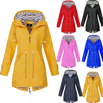 Buy Womens Waterproof Raincoat Ladies Outdoor Wind Rain Forest Jacket Coat • 16.88£