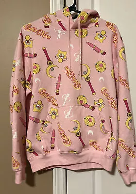 Buy Sailor Moon Icons Pink Hoodie Large-Hot Topic With Front Pocket • 25.51£