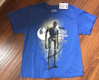 Buy Star Wars  Blue Rogue K-2S0 Enforcer T Shirt Youth Boys Size S BRAND NEW • 4.81£