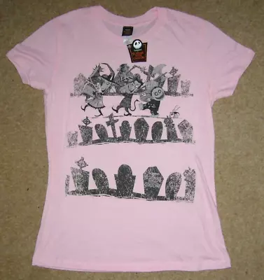 Buy Nightmare Before Christmas Lock Shock Barrel Women's Teen Girls Pink T-shirt L • 4.99£