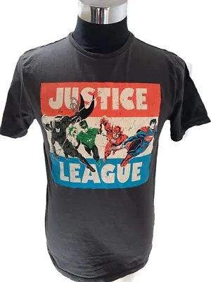 Buy JUSTICE LEAGUE Men’s Size Med Tshirt DC Comics Dark Grey Chest 42  Short Sleeves • 8.50£