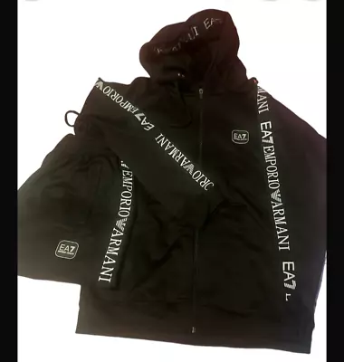 Buy Mens Jacket And Joggers Full Set Black  E.A.7 Good Rep • 65£