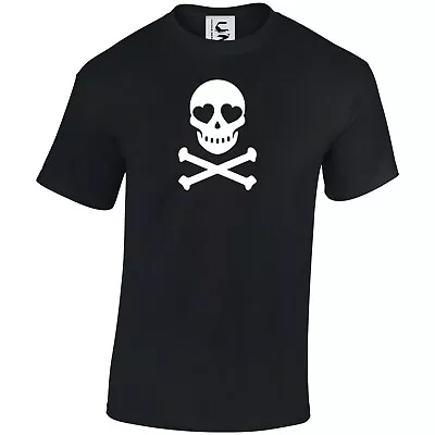 Buy Skull With Heart Eyes Goth Style T-shirt Top Gift Adults Teens & Kids Sizes • 9.99£
