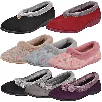 Buy Ladies Ballerina Slippers Slip On Memory Foam Comfortable Soft Warm UK Size 3-8 • 11.87£