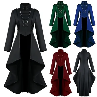 Buy Women's Gothic Steampunk Button Corset Coat Halloween Costume Tailcoat Jackets • 15.48£