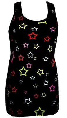 Buy Women's Multi Stars Cute Star Print Long Vest Tank Top Dress Goth Punk Emo • 21.99£
