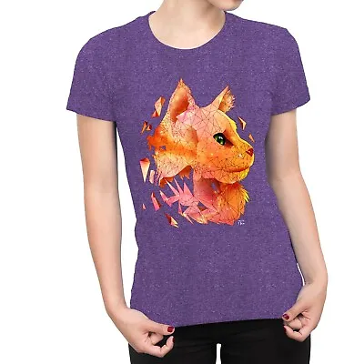 Buy 1Tee Womens Geometric Abstract Cat Head T-Shirt • 7.99£