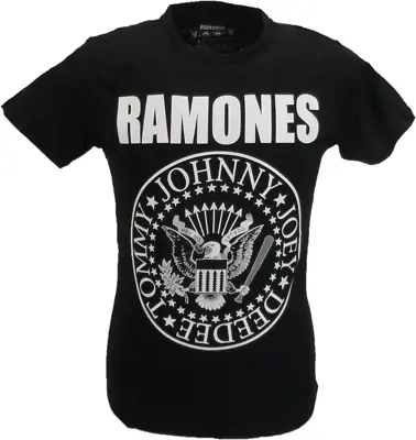 Buy Mens Black Official Ramones Presidential Seal Logo T Shirt • 17.99£