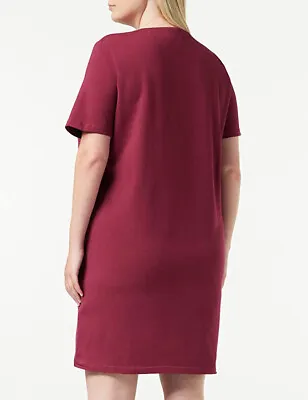 Buy Iris & Lilly Women's Short Sleeve Jersey Nightdress Burgundy Size 12 Night Sky • 5.99£