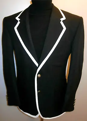 Buy Men's Black Blazer 42 The Prisoner Style Suit Jacket Boating College Sport Coat • 84.99£