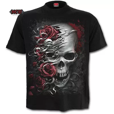 Buy SPIRAL DIRECT SKULLS N ROSE T-Shirt/Tattoo/Skull/Roses/Metal/Rebellion/Top/Tee  • 15.29£
