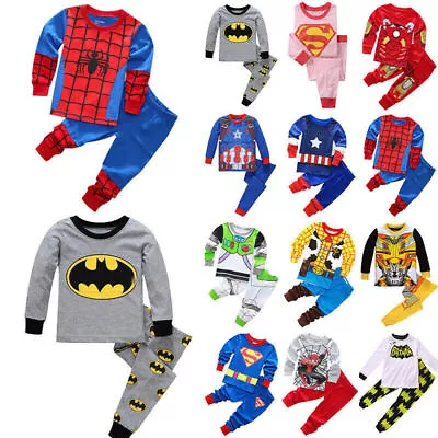 Buy Toddler Boys Girls Superhero Spiderman Sleepwear Pyjamas Costume Fancy Set Gift • 12.07£