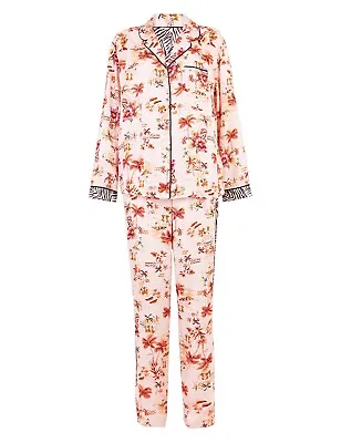 Buy New Ladies Ex Marks & Spencer Tropical Palm Print Pyjamas Pj Set Loungewear 6-22 • 9.99£
