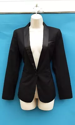 Buy Black Jacket,tuxedo Type,smart,casual,40's,50s,80s,90's Vintage Style,size 8 • 6.99£