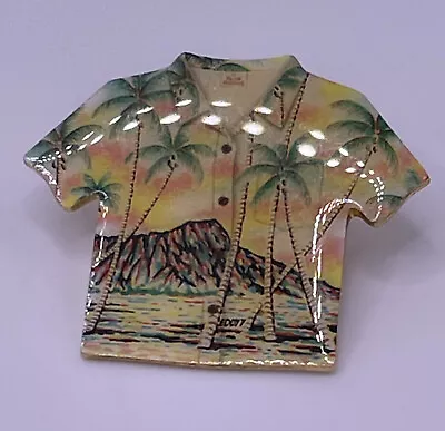 Buy VTG 2001 Hawaiian Print Diamond Head Shirt Enamel Souvenir Tourist Hat Lapel Pin • 17.36£