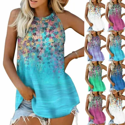Buy Womens Plus Size Vest Tops Summer Sleeveless Blouse Ladies Tank Cami Tee T Shirt • 7.58£