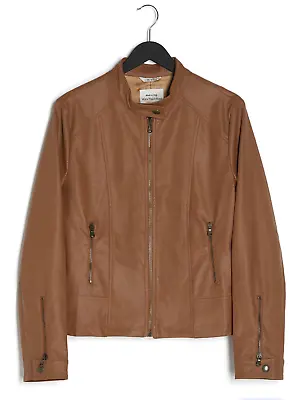 Buy Womens Wills Vegan Leather 'Racer' Jacket Size Small Tan Made In Tuscany • 55£