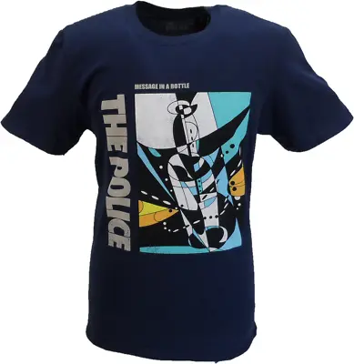Buy Mens Navy Blue Official The Police Message In A Bottle T Shirt T Shirt • 16.99£