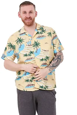 Buy Men’s Hawaiian T-Shirts Multi Colours Printed Loose Fit Summer Beach Fancy Dress • 7.99£
