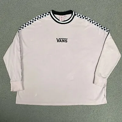 Buy Vans X Lazy Oaf Pink Smiley Face Oversized Drop Sleeve Tee Checkered Large • 29£