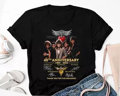 Buy 40 Years Of Bon Jovi Band Shirt Fan Gift, Signature Bon Jovi Rock Band Shirt • 20.77£