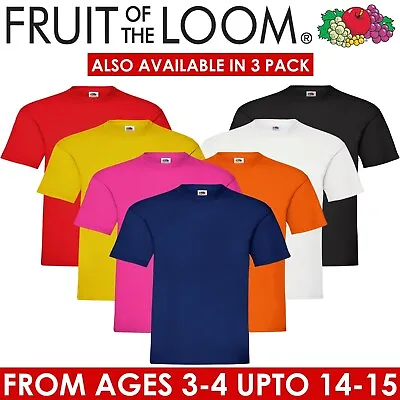 Buy Fruit Of The Loom Boys Girls Kids T Shirts Cotton Plain Short Sleeve Tee Shirt • 4.69£