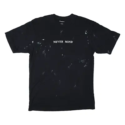 Buy THE KOOPLES Never Mind Paint Distressed Hem Relaxed Mens T-Shirt Black M • 16.99£