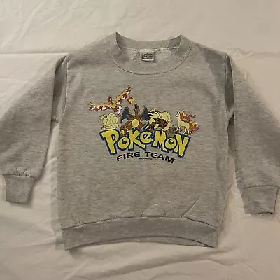 Buy Vintage Pokemon Fire Team 1999 Crewneck Size 7 Kids Rare Made In USA • 43.41£
