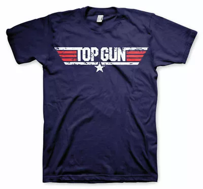 Buy Officially Licensed Top Gun Distressed Logo Men's T-Shirt S-XXL Sizes • 19.53£