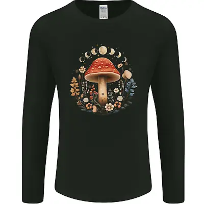 Buy Moon Phases Mushroom Nature Foraging Mens Long Sleeve T-Shirt • 11.99£