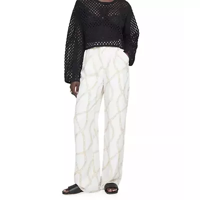 Buy NWT Anine Bing Carrie Chain Link Wide Leg Pants Size 38/6 • 193.03£