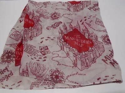 Buy Marauder's Map Infinity Scarf Red And Beige 24  X 35  (70  Around) Harry Potter • 9.83£