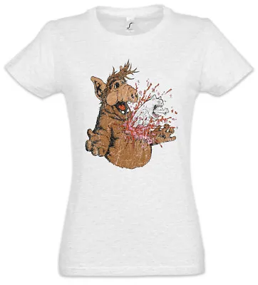 Buy A Horror Women T-Shirt Alf Fun Alien Halloween Splatter Blood Cat Cats Funny • 21.59£