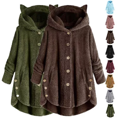 Buy Winter Warm Womens Fleece Hoodie Hooded Coat Ladies Casual Long Size Plus Jacket • 12.24£