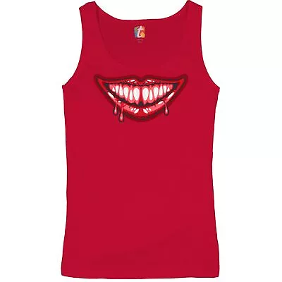 Buy Bloody Smile Women's Tank Top Scary Creepy Halloween Fangs • 21.69£