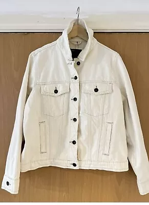 Buy Marks And Spencer Ecru Cream White Denim Jacket Size 16 Jean Jacket • 25£