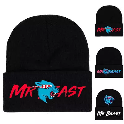 Buy Unisex Women Men Cartoon Mr Beast Beanie Hat Youtuber Merch Knitted Hip Hop Cap~ • 9.59£