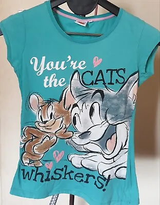 Buy Tom And Jerry T Shirt Women/girl Size 10 Colour Turquoise  • 8£