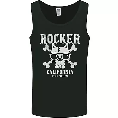 Buy The Rocker Rock N Roll Music Skull Mens Vest Tank Top • 10.99£