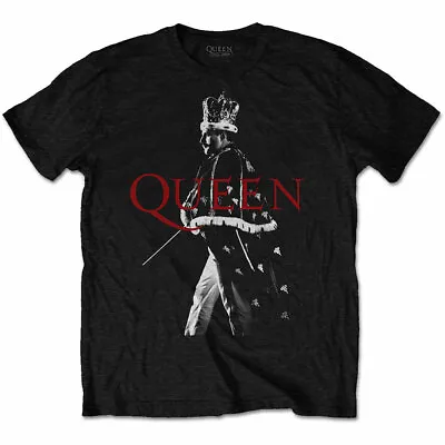 Buy Official Queen T Shirt Freddie Crown Black Classic Rock Band Bohemian Unisex New • 14.88£