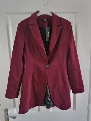 Buy Ladies Milla Burgundy Suede Blazer Jacket Size 38 Uk 10 New With Tags • 12.99£