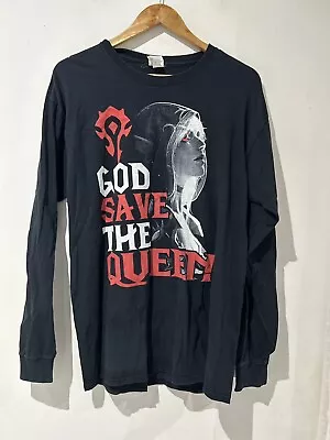 Buy Vtg Warcraft Horde God Save The Queen Men's Black L T-Shirt L Fruit Of The Loom • 12.65£