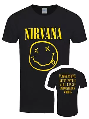 Buy Nirvana T-shirt Yellow Smiley Flower Sniffin' Men's Black • 16.99£