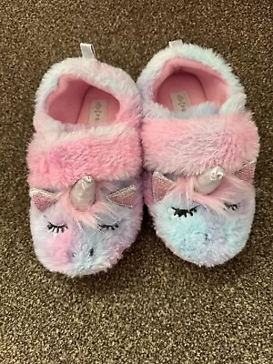 Buy Pink/purple Unicorn Fluffy Slippers Toddler Size 12 • 5£