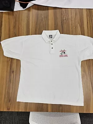 Buy Status Quo Tour Polo T Shirt Size L Large Thirsty Work White Rare Screen Stars  • 19.99£